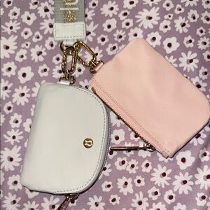 Lululemon White and Pink Coin Pouches